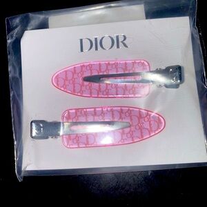 Dior Pink Patterned Hair Clips